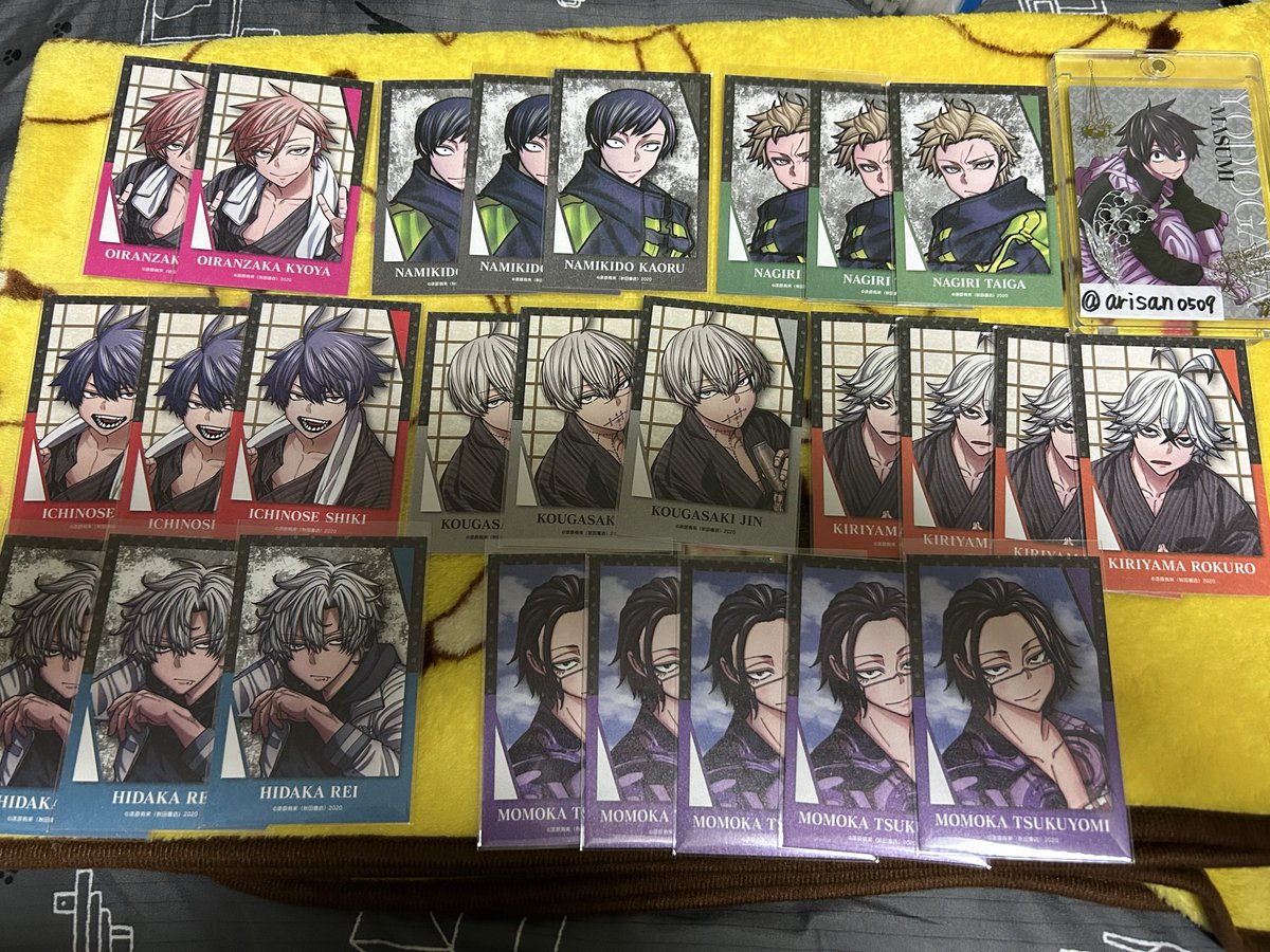 arisan0509's tweet photo. 【交換、譲渡】 桃源暗鬼 キャラカード c108

譲　⭐︎花魁坂、⭐︎並木戸、百鬼、一ノ瀬、皇后崎、○手術岾、氷鷹、○桃華

求　同種 淀川/定価+送料

交換は条件ございません
⭐︎は1点につき○を同数引取り
○、無印は単体譲渡可
郵送/31日池袋、銀座手渡し可
検索からお気軽にお声掛け下さい。 https://t.co/5apjpdIMpD