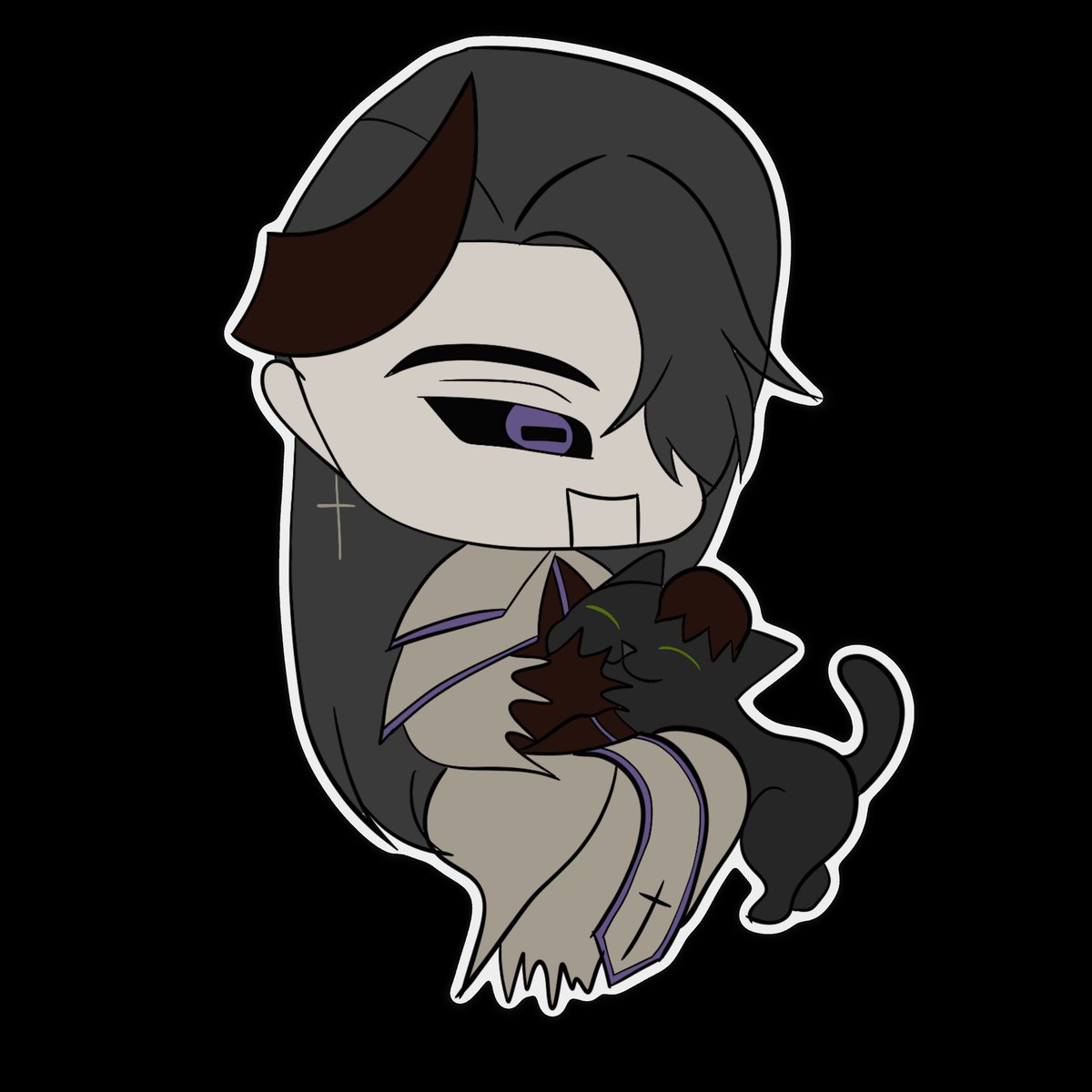 justafanofthin1's tweet photo. Prieston Halloween sticker
Yes that’s me he’s petting 
#kingdomofmarionettes #kom #prieston https://t.co/PgTe2q53b9