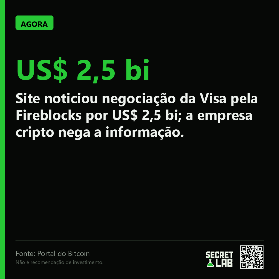 criptomemebr's tweet photo. Boato de compra bilionária e desmentido no mesmo dia.

Site noticiou negociação da Visa pela Fireblocks por US$ 2,5 bi; a empresa cripto nega a informação.

Vazamento ou balão de ensaio para testar o mercado? Quem ganha com a dúvida instalada?

(Portal do Bitcoin) https://t.co/tfzxy32DEM