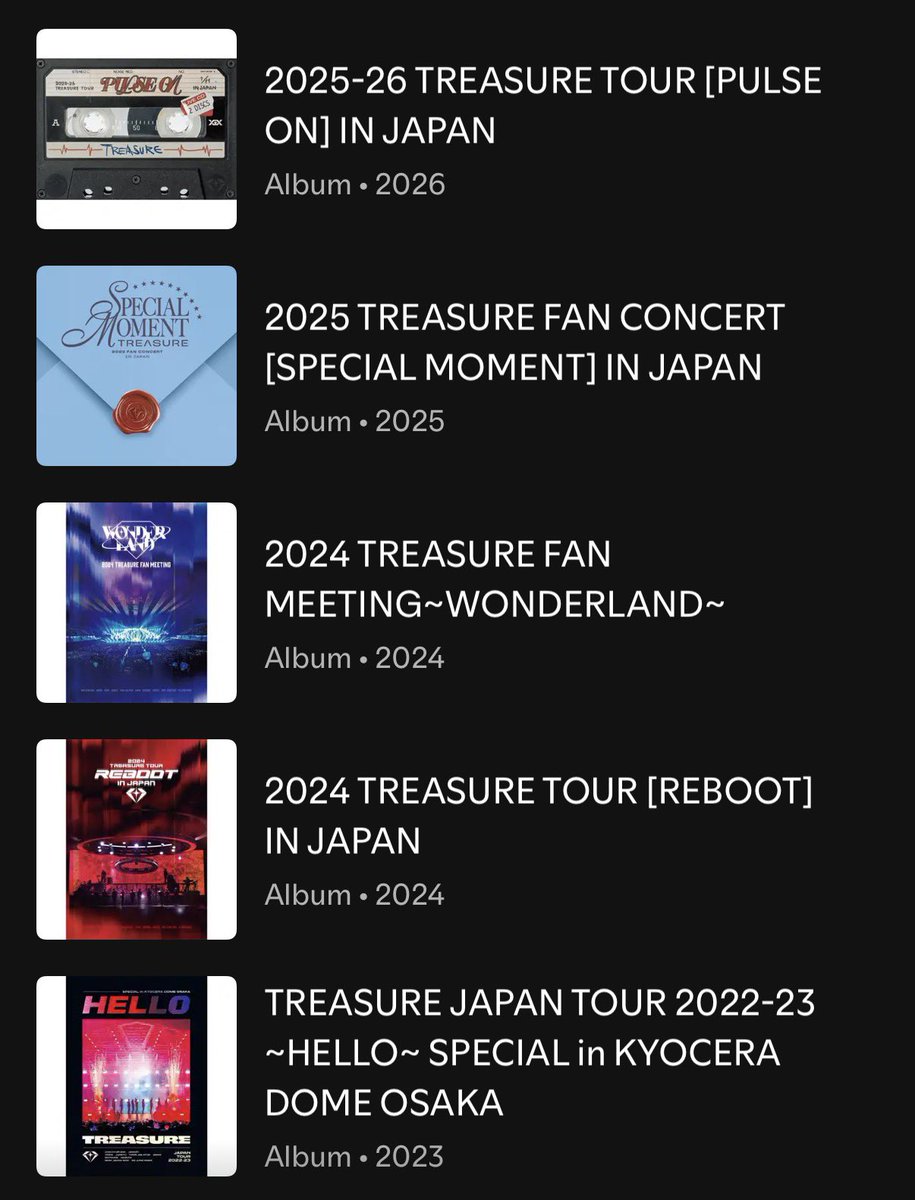 castleinmydream's tweet photo. treasure’s “the stage 2026 new wav: live in japan” has now been uploaded marking it as their 6th live album!

i love stanning a group that never stops flexing their talent and isn’t afraid to show their raw vocals. https://t.co/NR2AsnisAB