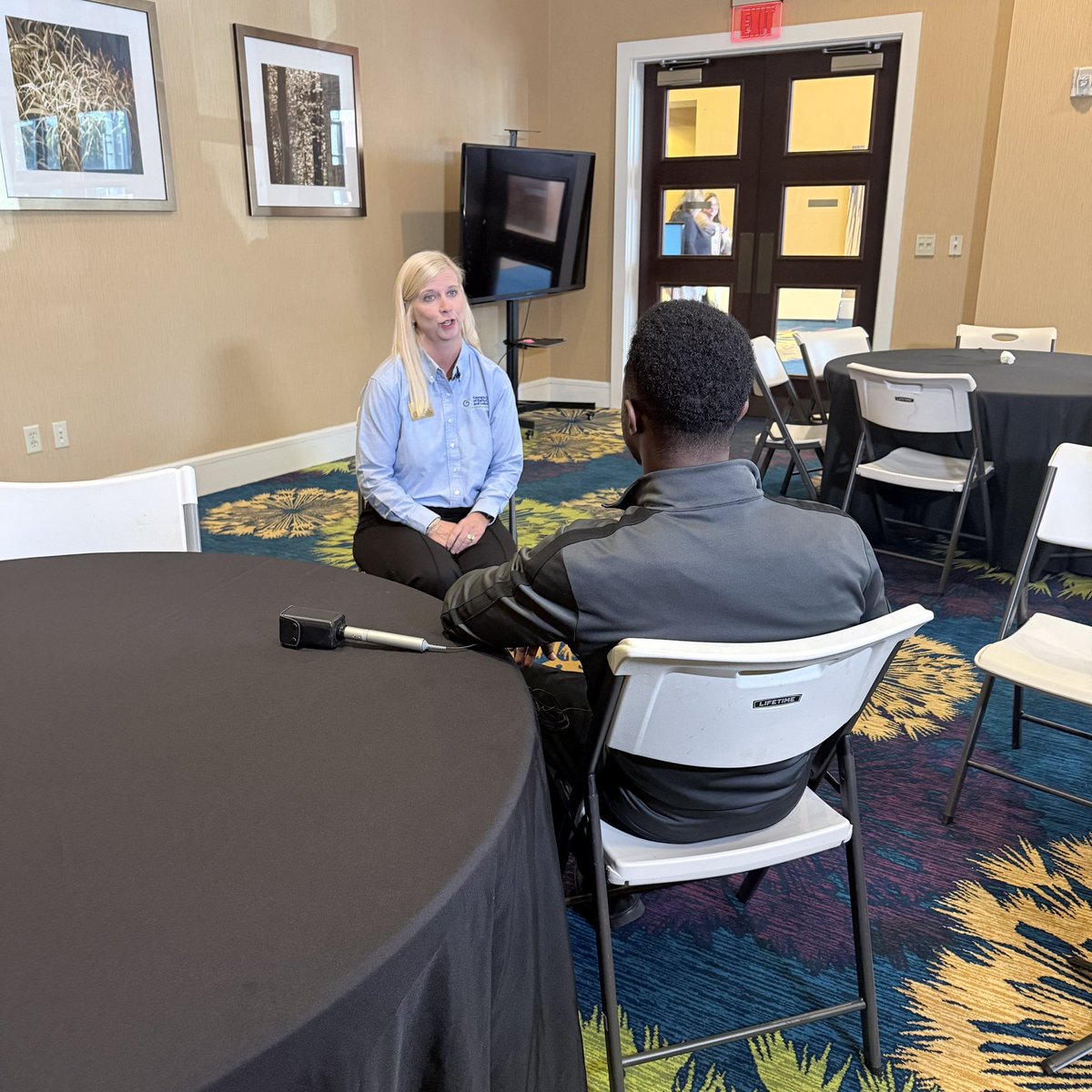 CommJacobs's tweet photo. Great talking with @rwilliamstv @CBSNewsATL at our DECAL Roadshow in Morrow. @GADeptEarlyCare @Quality_Rated https://t.co/DwHtOuNMl0
