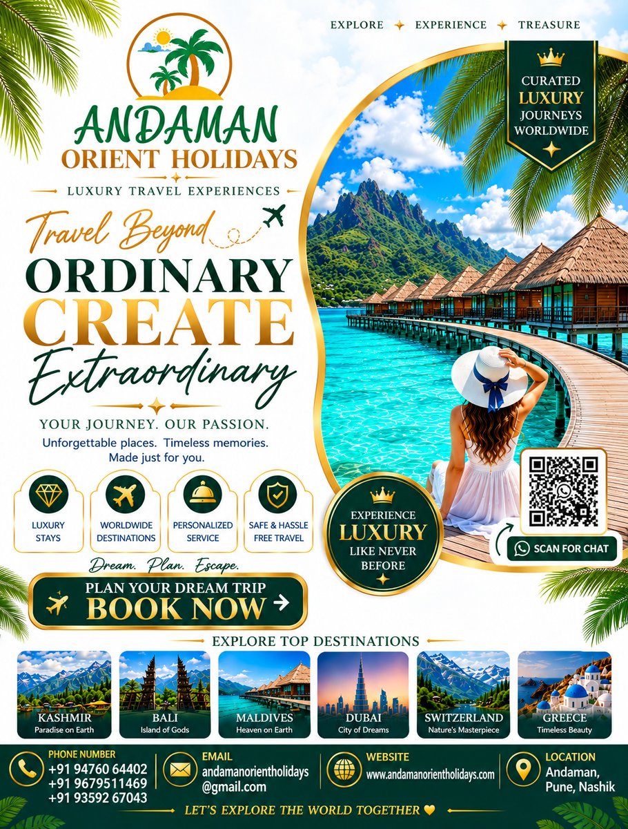 CandyWorldDown's tweet photo. Andaman Orient Holidays crafts bespoke luxury escapes worldwide—from Kashmir and the Maldives to Greece, Switzerland, Dubai and Bali. Enjoy handpicked stays, personalized itineraries, visa support and 24/7 assistance. DM “ESCAPE” for your free https://t.co/saEB9J0xLU