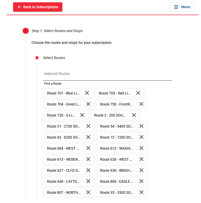 leonheart__04's tweet photo. @RideUTA when setting up my preferences with the new system, i had to limit each subscription to 12 routes just so i can hi the continue button, as otherwise; scrolling down moves the main page, not the sub page

the continue button dissapears if they have more than 18 routes selected https://t.co/gzhwkbzqi9