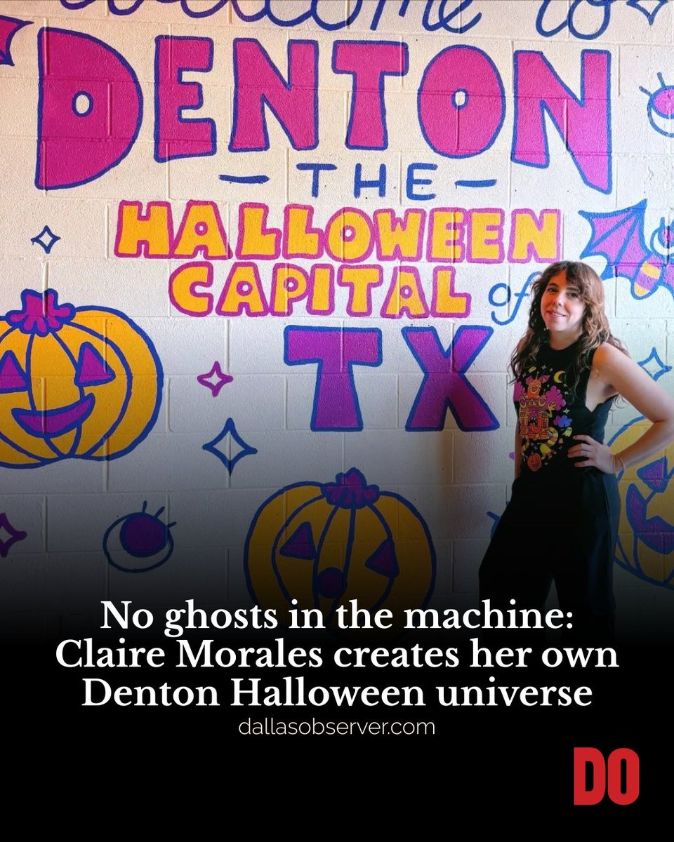 dallas_observer's tweet photo. The Denton artist and musician hand-drew the art for the Denton Halloween Co. pop-up store on the Downtown Square.

🔗 https://t.co/I2e81h342l https://t.co/c7DcgHuxOD