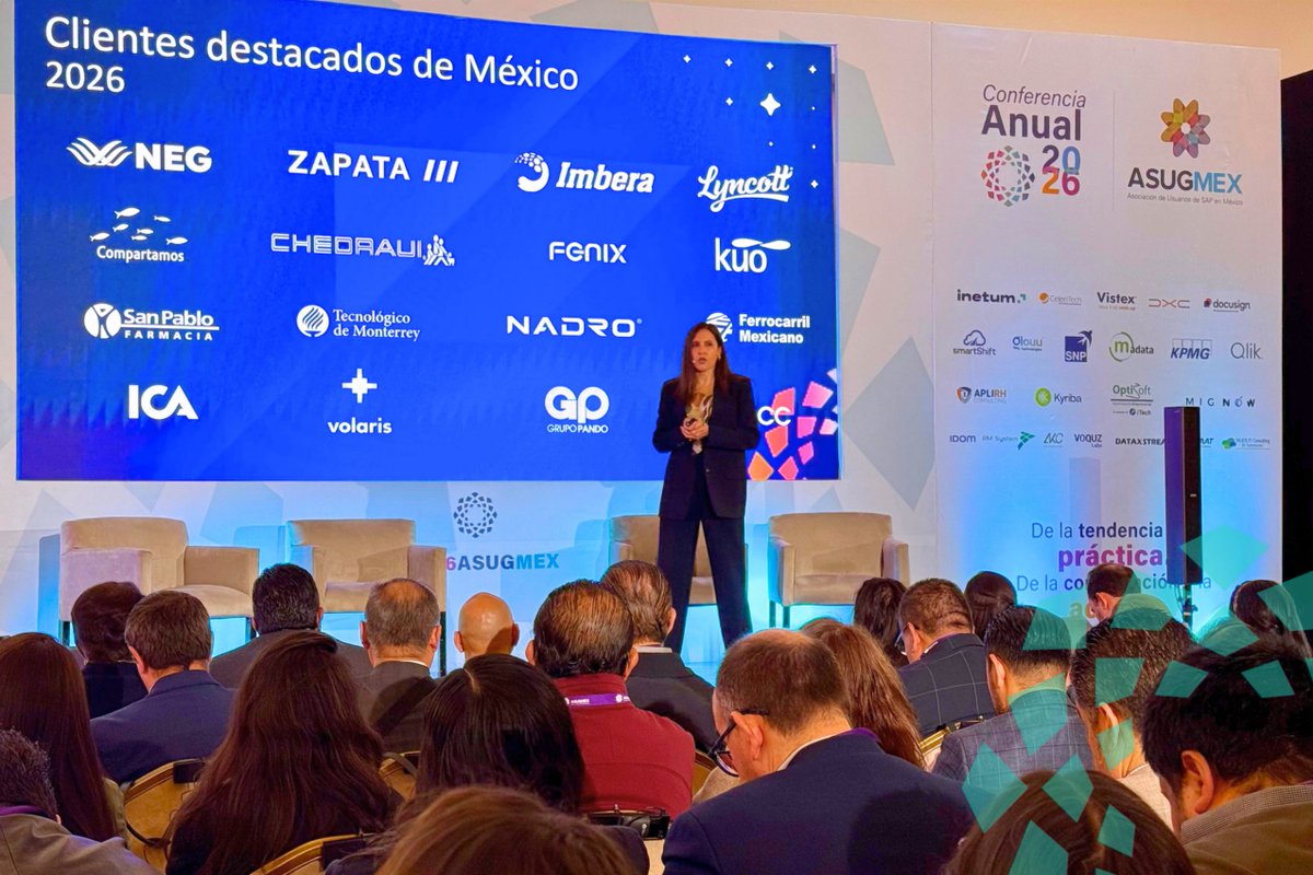 ASUGMEX's tweet photo. “Empresa autónoma no significa empresa sin personas”. Paola Becerra plantea que la IA atienda lo operativo para que las personas aporten experiencia, criterio y creatividad. La transformación es para empresas de cualquier tamaño e industria.

#CA26 #SAP #InteligenciaArtificial https://t.co/BanMTEDHb1