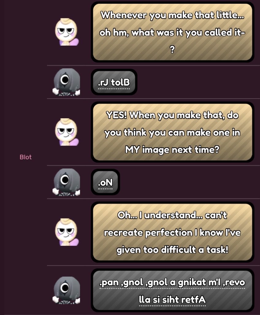 ToyProductions1's tweet photo. Shoutout to the time where Glisten asked Blot to basically make his next kid look like him. Casual thing to ask a parent. https://t.co/MbjLdseZKD