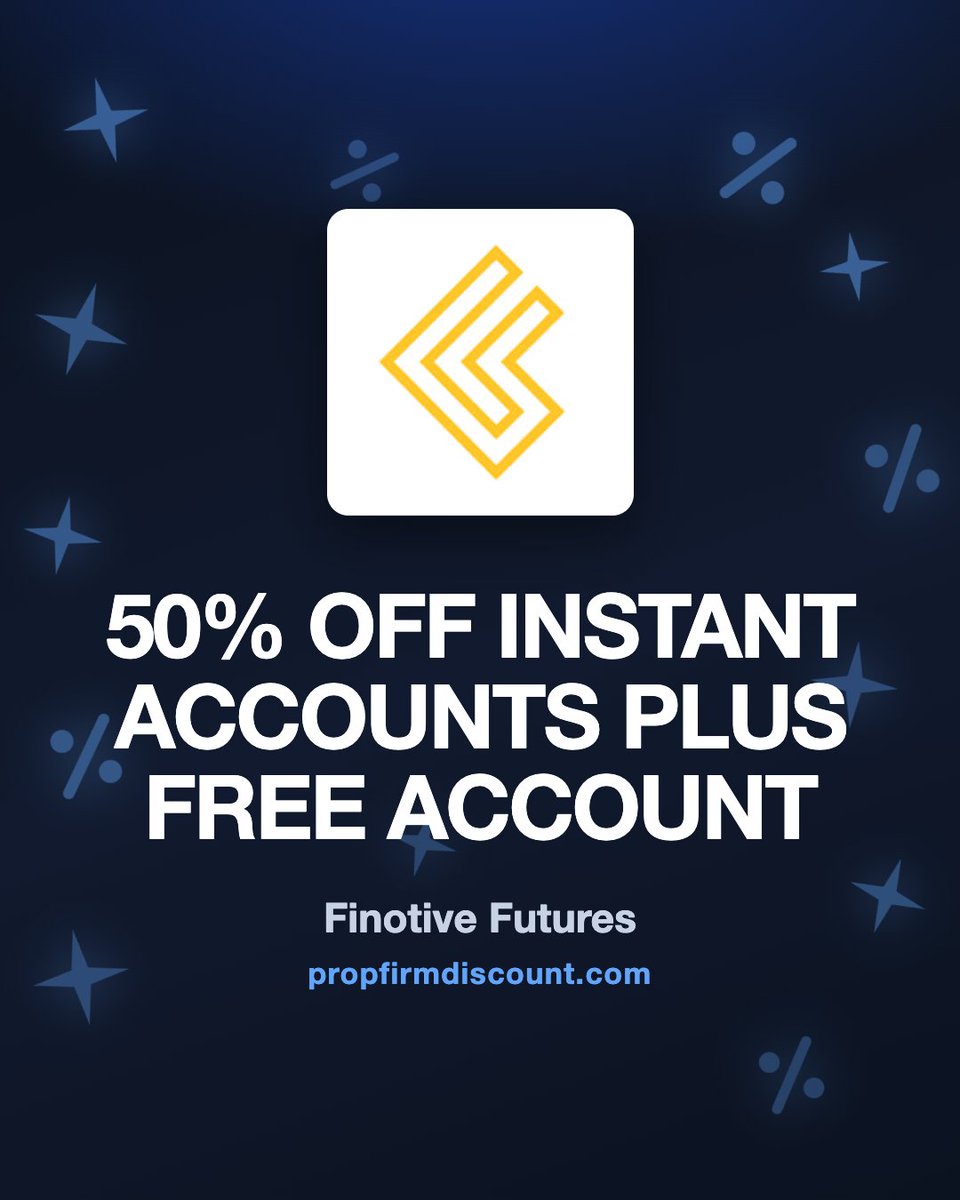 propfirmpreview's tweet photo. Finotive Futures: 50% off Instant and 40% off One Step plus a free account on first payout, ending 25 October at 11:59 PM CET. Or use code PFDDEAL at checkout for 25% off. Get the Finotive Futures discount code in the reply:

#finotivefutures #propfirm #discountcode https://t.co/TLeDkJuiQO