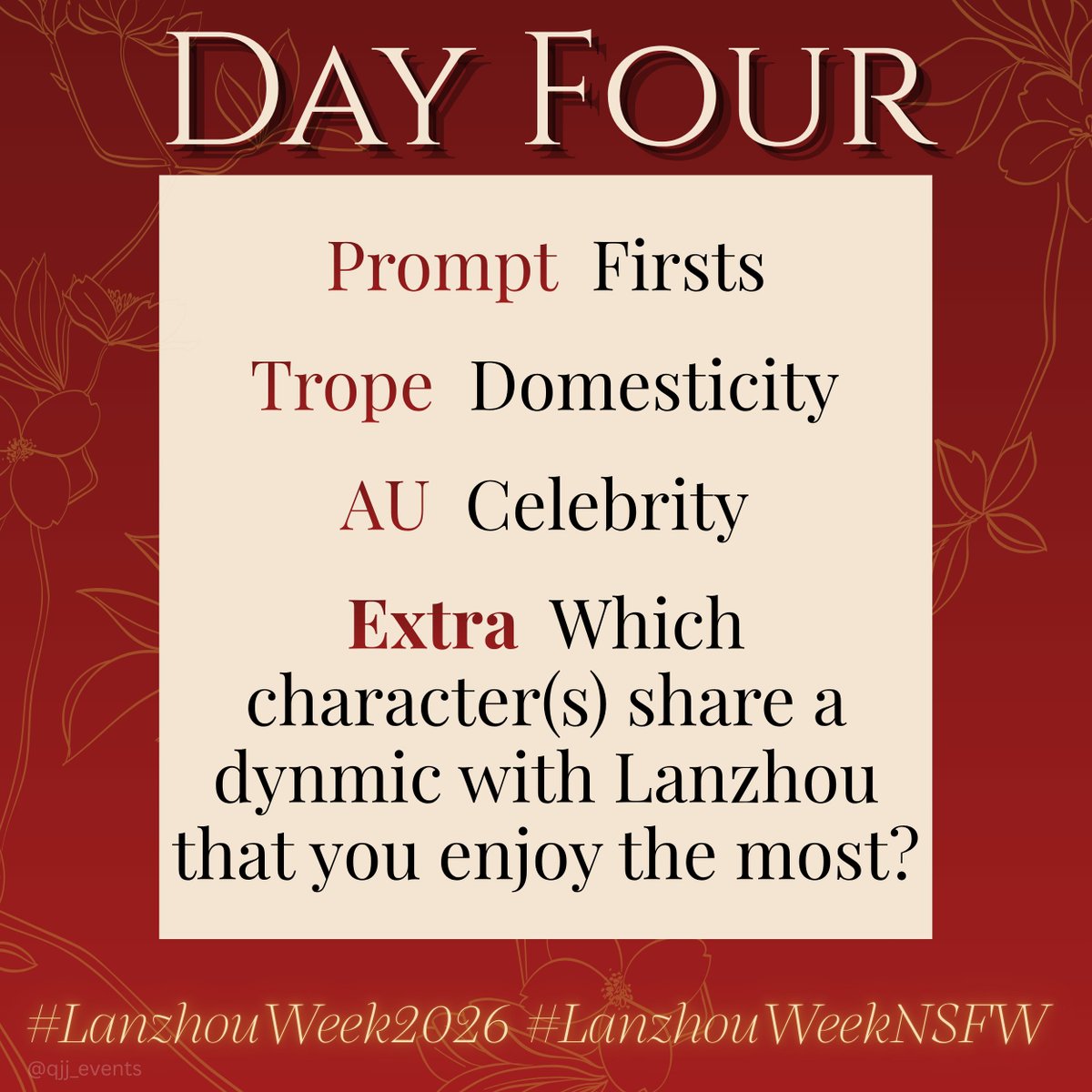 QJJ_Events's tweet photo. Shen Zechuan Birthday Week Day Four!

Today's prompts: Firsts - Domesticity - Celebrity.

Today’s discussion: Which character(s) share a dynamic with Lanzhou that you enjoy the most? Why?

Quote, reply, or post using the tag #LanzhouWeek2026!

#将进酒 #qiangjinjiu #qjj https://t.co/7DAbTxuCzV