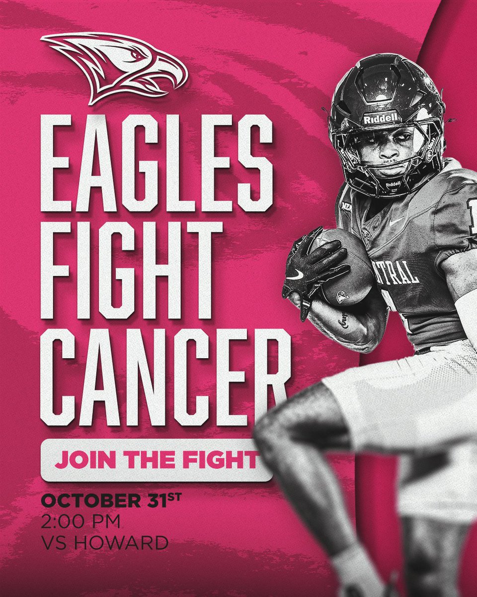 NCCUAthletics's tweet photo. United in pink, united in the fight against cancer. Join us October 31 at 2 p.m. for our Pink Out Game against Howard! @NCCU_Football

One game. One cause. All pink.
 
#EaglePride #PinkOut #WearPink https://t.co/xw3BbFXL60