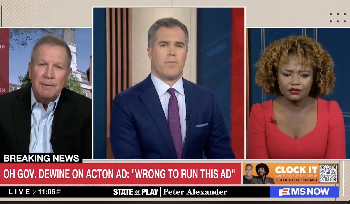 particleshift's tweet photo. 'Never seen anything like this': #KarineJeanPierre blasts 'despicable, disturbing' Ramaswamy ad
#PeterAlexander
22 Oct 2026

Growing outrage over Ohio GOP gubernatorial candidate Vivek Ramaswamy's campaign ad.
VPJD defended Ramaswamy.

https://t.co/p9hIkhrmqG https://t.co/Zw8zytkW0M