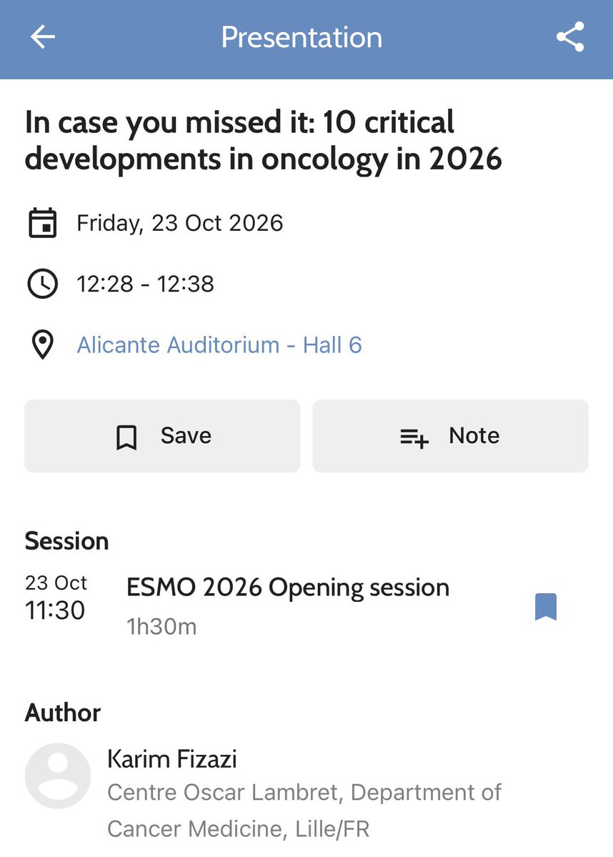 Angela Lamarca ESMO 2026 slide: Getting ready. 📍Madrid welcoming people already 🤩 Download