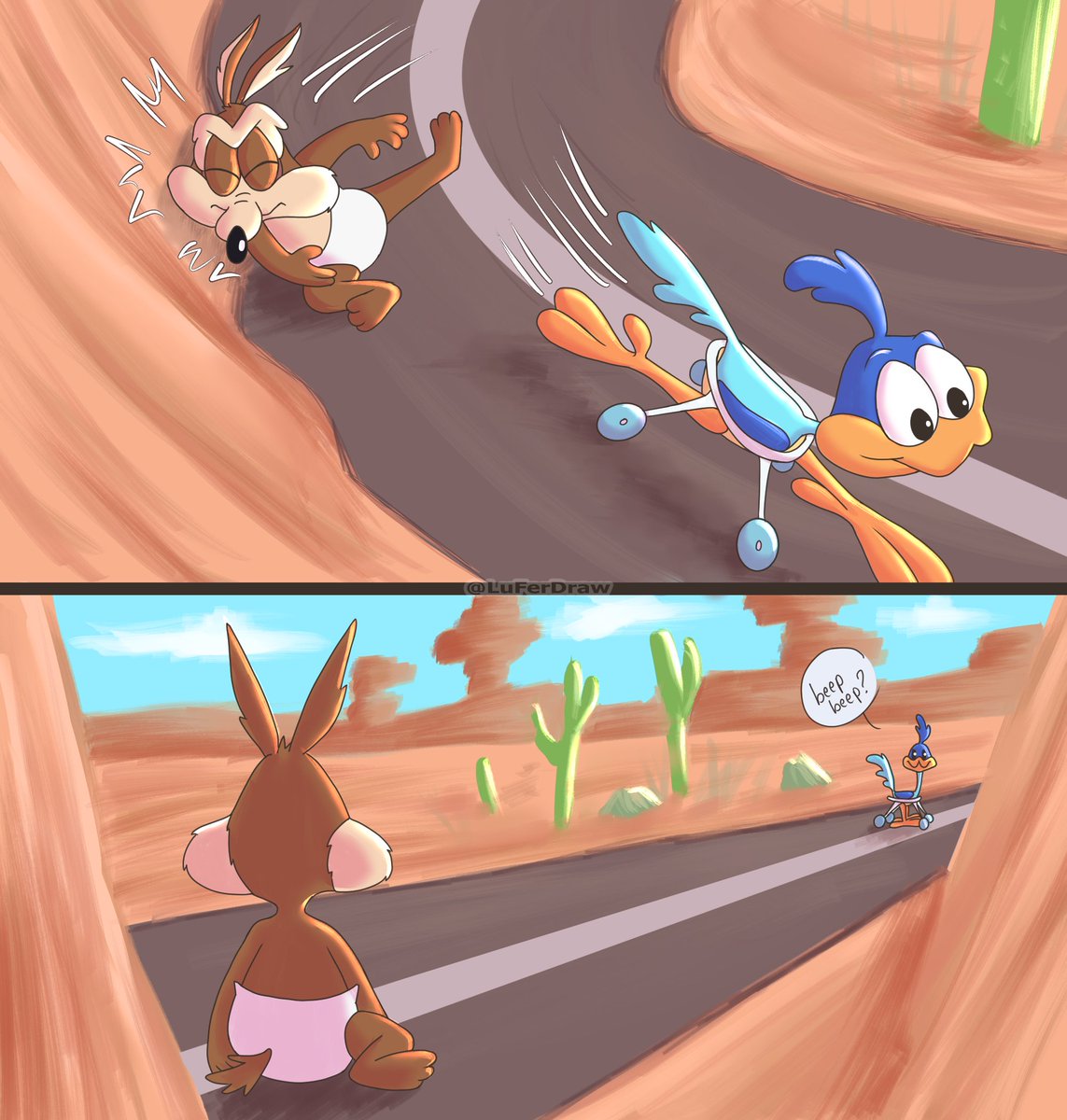 LuFerDraw's tweet photo. Mis bebés 💕 (1/2)

#wileroad #wilerunner #roadrage #looneytunes https://t.co/abkuNzKCvI
