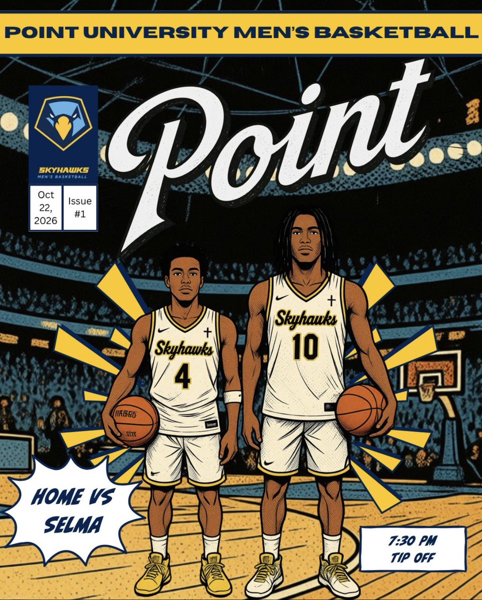 PointMBB's tweet photo. 💥Issue Number 1: The Season Opener🏀

🆚 Selma University
📍West Point, GA
⏰7:30 PM Eastern https://t.co/xWfAbvjFrk