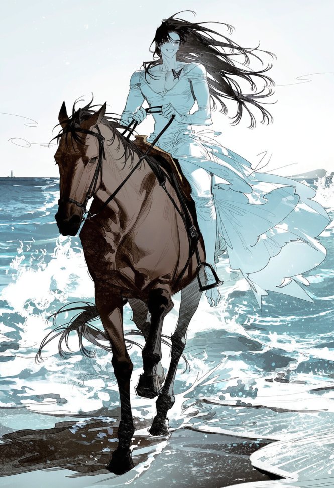 bla_JT_'s tweet photo. [𝓙𝓣 𝓹𝓻𝓸𝓶𝓹𝓽]

그 여름 바다

1people, solo, 4::wide shot, full body, brown horse, horseback riding, horse visible, sitting in a saddle, along the beach, holding the reins with both hands, excellent horse’s head::, bright cheerful smile, joyful expression, light blue dress, flowing dress billowing in the sea breeze, bare feet, horse walking along the shoreline, ocean waves, sandy beach, sea breeze, sparkling blue sea, bright sunny sky, refreshing summer atmosphere