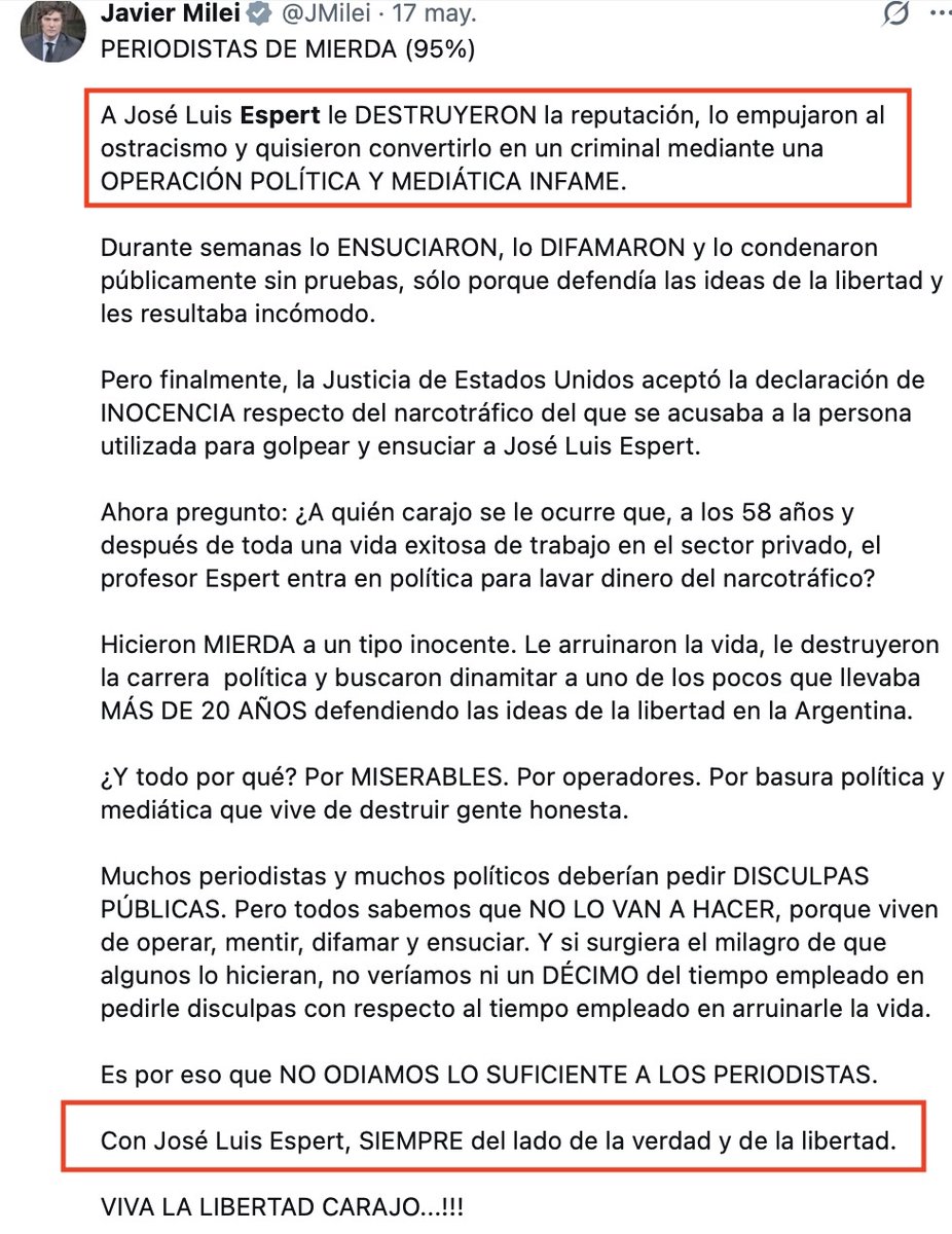 FabianWaldman's tweet photo. Imputaron a José Luis Espert por lavado de dinero y le prohibieron salir del país. https://t.co/nKl7hD2cfP