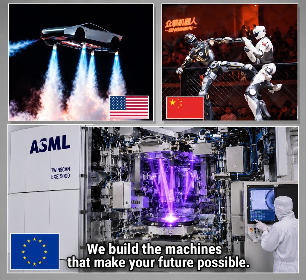 pozsonyimark's tweet photo. @theEuropoor This will age poorly on the AI side, 
The bubble is started to pop.
Also the all of the chips in the selfdriving cars in the robots and especially the ai chips made with an European tool.
And yes, we are hate the eu. https://t.co/6FN1D6UnAd
