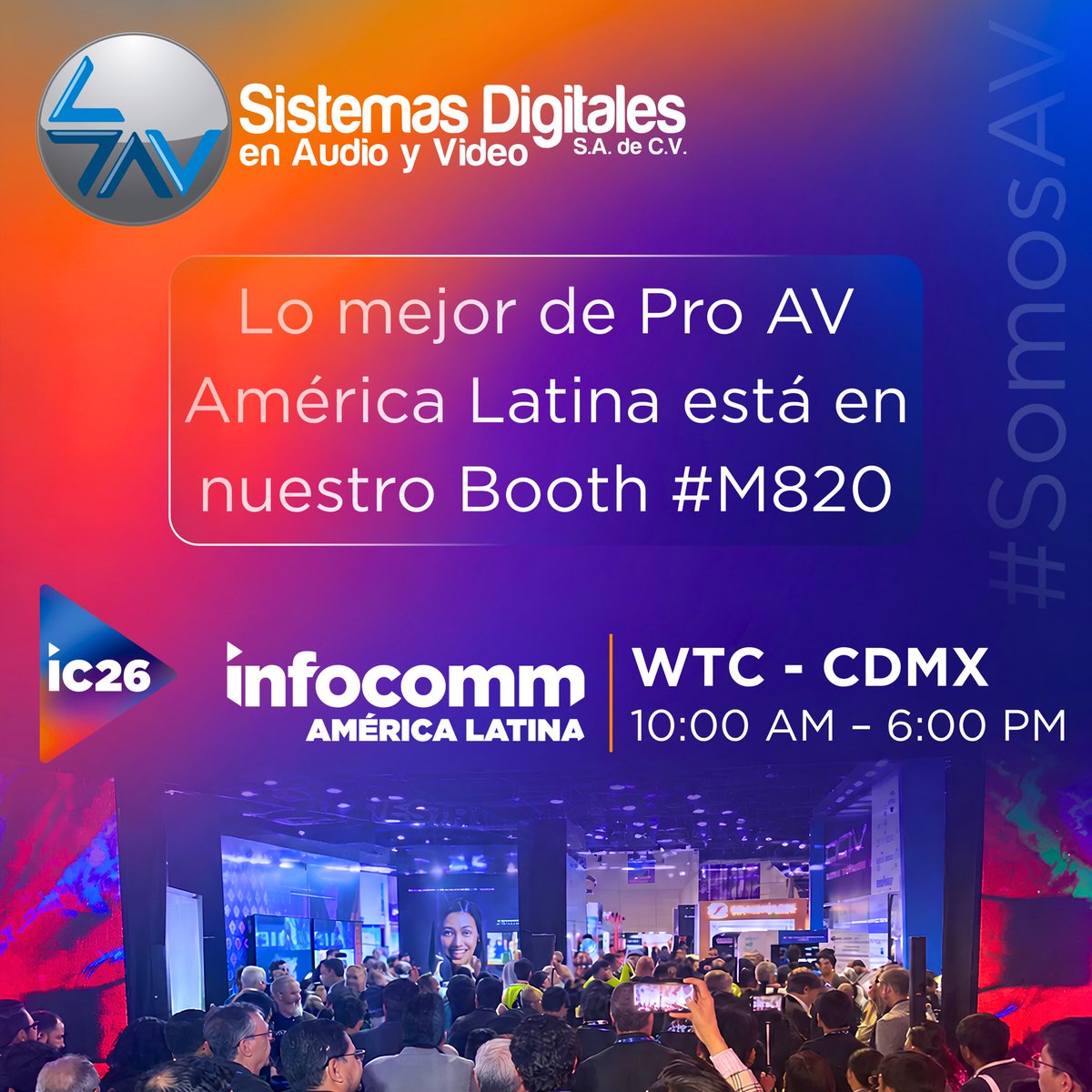 SDAVTweet's tweet photo. 🙌🏻 ¡Hoy es nuestro segundo día en InfoComm América Latina!

¡Contáctanos para más información!

✉️ info@sistemasdigitalesav.com.mx

📞 5556393510

👤Ponte en contacto con tu asesor 

#InfoCommAmericaLatina #audio #video #tecnologia #infocomm #SomosAV #conectividad #SDAV https://t.co/LMx7cUWd9g