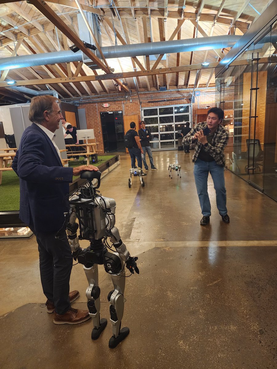 GatlinRobotics's tweet photo. Some photos from Robots After Hours in Santa Monica last week, with @Knoxlabs. Quadrupeds on Gatlin OS, engineers on the floor, good questions all night. Thanks to everyone who came!
#LATechWeek #Robotics #PhysicalAI https://t.co/jfgxC1hSDb
