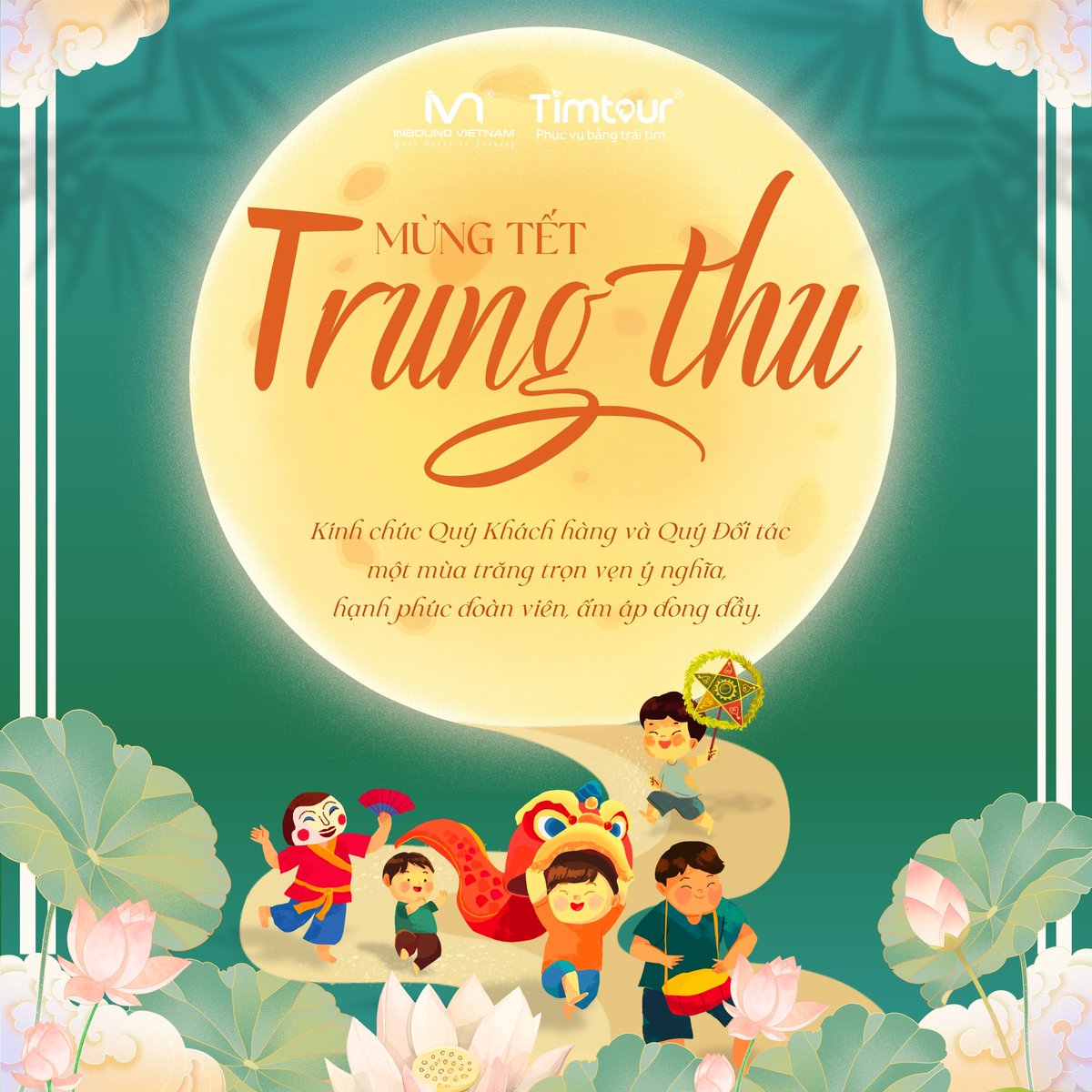 evellyndrew's tweet photo. Mừng Tết Trung Thu, Timtour kính chúc Quý Khách hàng và Quý Đối tác mùa đoàn viên an lành, hạnh phúc, viên mãn; luôn dồi dào sức khỏe và lưu giữ thật nhiều khoảnh khắc ấm áp bên gia đình. https://t.co/H9fHZ1KdJp