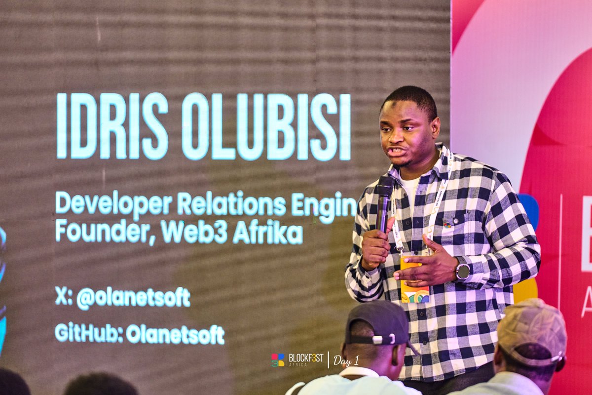 blockfestafrica's tweet photo. 𝐈𝐃𝐑𝐈𝐒 𝐎𝐋𝐔𝐁𝐈𝐒𝐈 𝐈𝐍 𝐒𝐄𝐒𝐒𝐈𝐎𝐍 

Highlights from Idris Olubisi, Developer Relations Engineer and Founder of Web3 Afrika, during his workshop session.

#BlockfestAfrica #BlockfestAfrica2026 #TheNewTradeRoute https://t.co/SAqr5qOKae