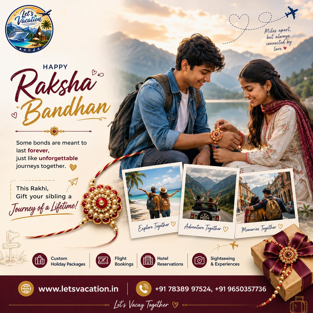 Natalia_9613's tweet photo. This Rakhi, gift more than a present: a journey of a lifetime. Make Raksha Bandhan special with new places, shared adventures, and memories you’ll cherish forever. Gift your sibling an unforgettable holiday. https://t.co/EZ3REy5xUD