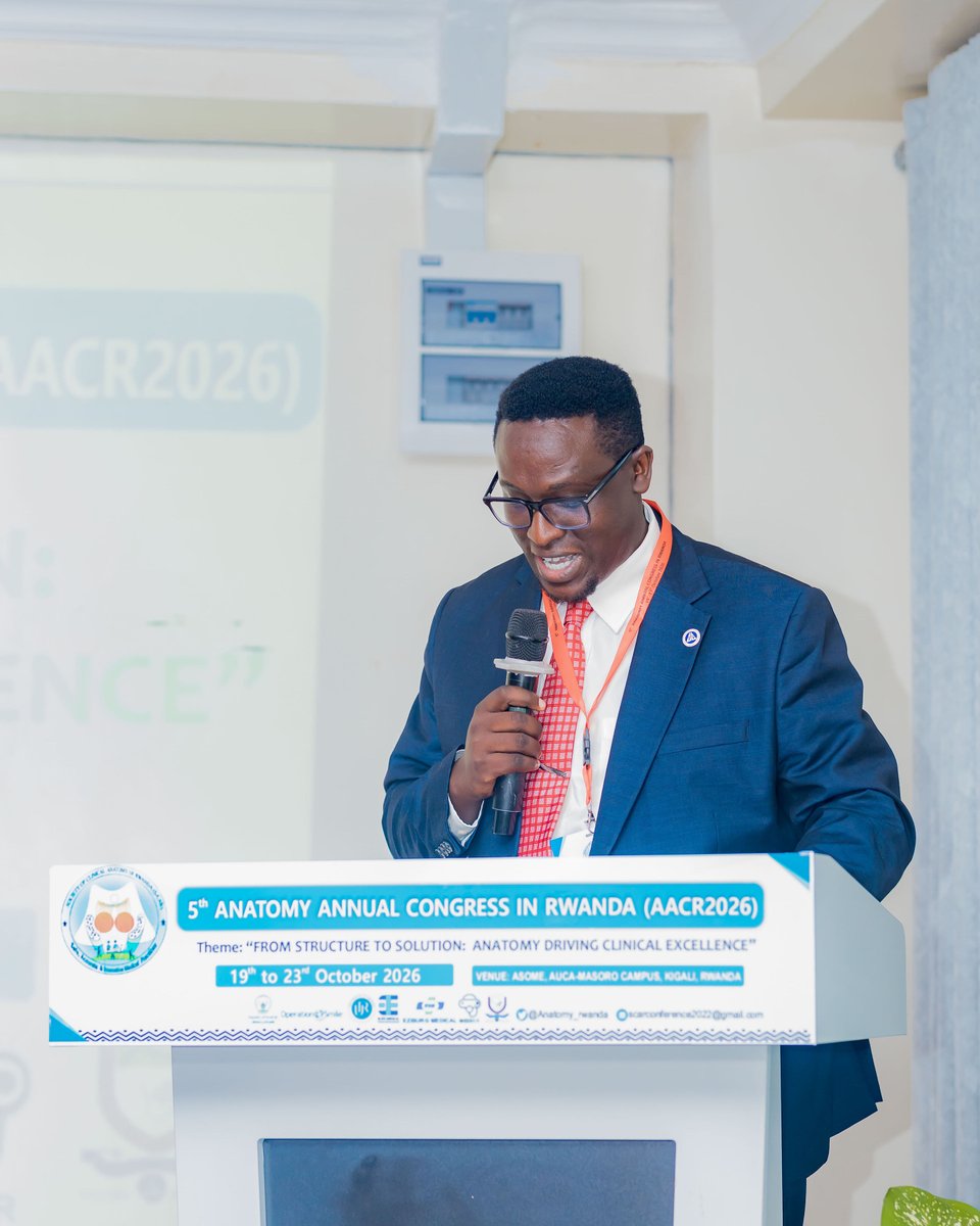 Anatomy_rwanda's tweet photo. In his welcome remark; During #AACR2026, interim Vice chancellor of @AUCA_Rwanda emphasized that medical education must nurture both intellectual excellence and human compassion. Beyond clinical knowledge, future physicians must develop empathy to the patients. https://t.co/ipbVuMGAYx