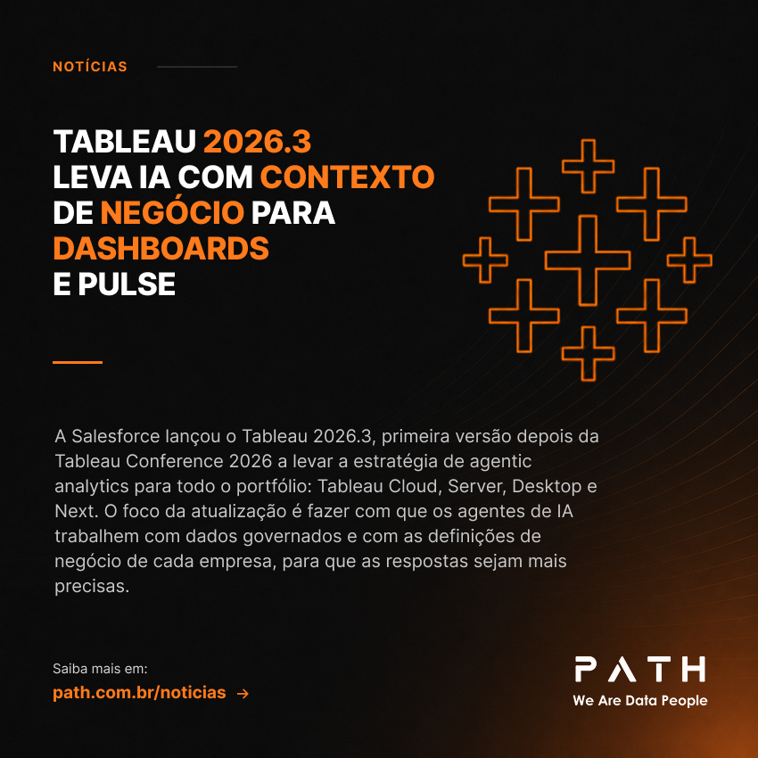 PathDataFan's tweet photo. A Salesforce lançou o Tableau 2026.3, depois da Tableau Conference 2026 a levar a estratégia de agentic analytics para todo o portfólio: Tableau Cloud, Server, Desktop e Next

Confira: https://t.co/CaZEqqKaMK

#Tableau #WeAreDataPeople #DataFam #Analytics #PathDataFan #Salesforce https://t.co/UXfcyh7L2v