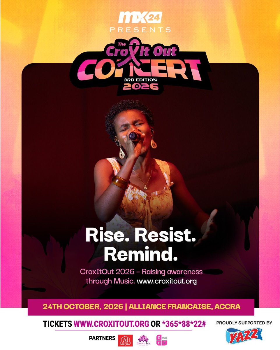 mx24gh's tweet photo. Rise together. Resist the silence. Remind your people that breast cancer awareness matters. 💗
Keep the conversation going at the #CroxItOutConcert.
Get your tickets at https://t.co/K1gwMi7APV
#CroxItOut #BreastCancerAwareness https://t.co/Gfqav1cpL6