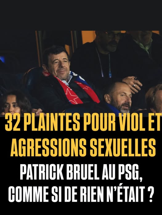 JRenardiere's tweet photo. Alors qu’il est visé par 32 plaintes pour viol, tentative de viol, agression ou harcèlement sexuel, Patrick Bruel a assisté hier au Parc des Princes au match opposant le PSG au FC Barcelone, selon Paris Match.
Totale impunité pour cette raclure, macron coupable. https://t.co/8NkVIxU5lH