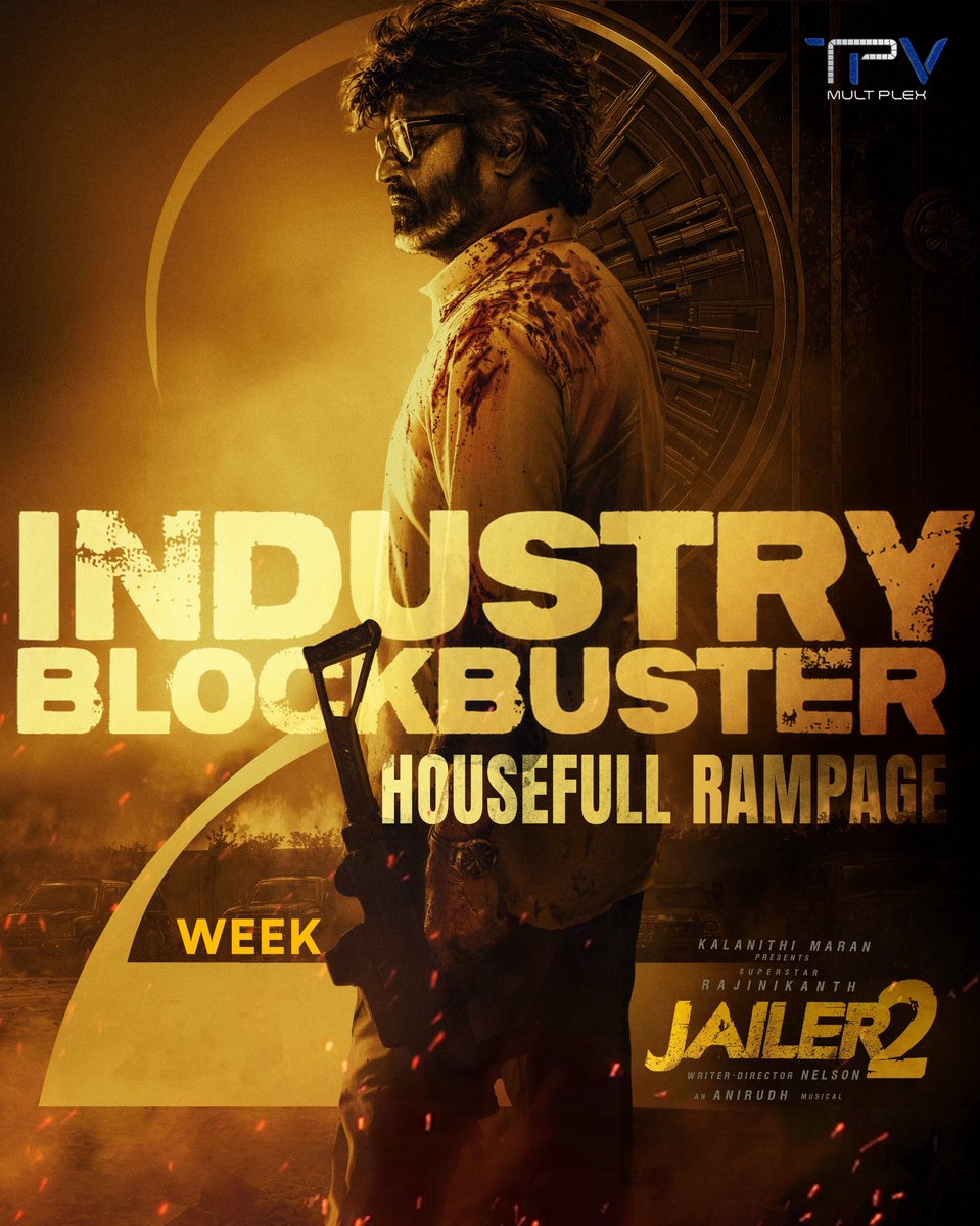 TPVMultiplex's tweet photo. ⚔️ ONE MAN. ONE SWAG. TOTAL DESTRUCTION! 🔥👑

💣 INDUSTRY BLOCKBUSTER MODE: ON! 🔥 THALAIVAR IS HERE TO RULE THE BIG SCREEN!

🎬 JAILER 2 — ONLY IN THEATRES!

#Jailer2 #Thalaivar #Rajinikanth #MassCinema #TPVMultiplex #dolbyatmos https://t.co/YDdLFWuMKp