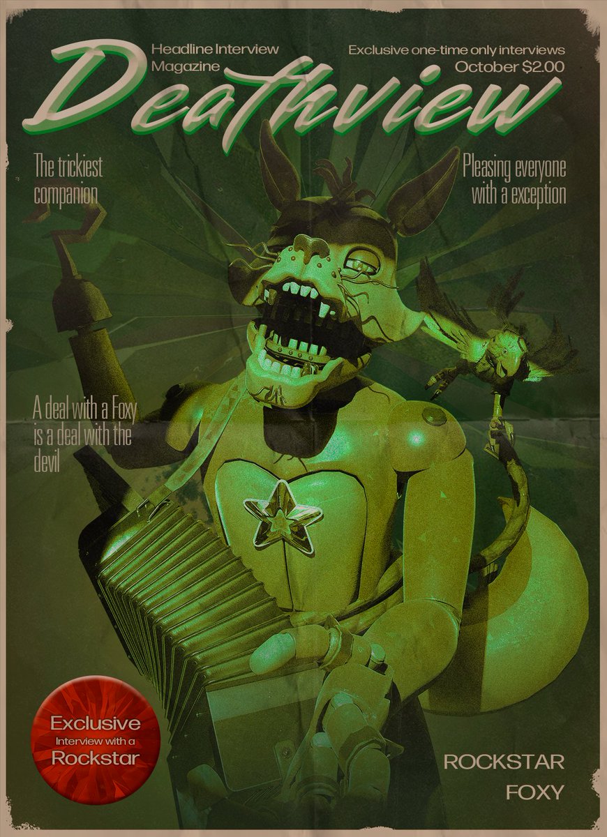 FriskAnimation's tweet photo. 🎙️Headline Interview Magazine: Interview with a Rockstar.      

"I'm not saying you should trust me, just sayin' you should be more worried about what happens if you don't. A handshake, a smile, a promise or two, see how easy it is to make a fool out of you?"

 — Rockstar Foxy https://t.co/uArqA3eDEi