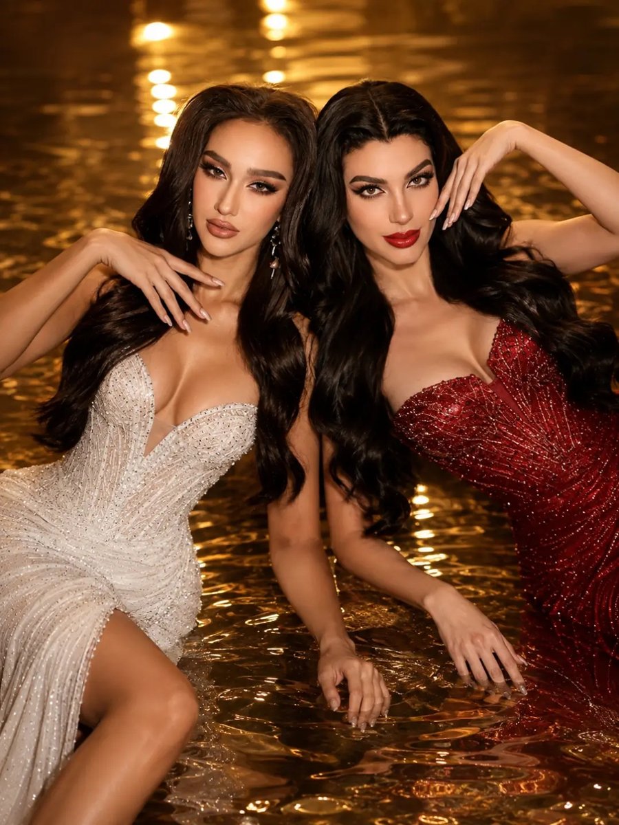PaolaSlc's tweet photo. Two queens, one unforgettable moment. Kaliana Diniz and Markéta Mörwicková unite for a glamour shoot celebrating beauty, elegance, sisterhood, and England’s proud pageant legacy. https://t.co/xtZibqeXMV