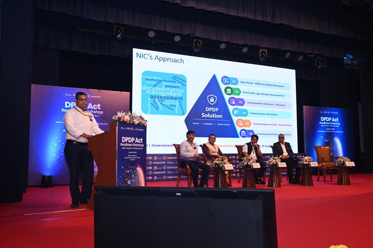 _DigitalIndia's tweet photo. MeitY successfully conducted the third workshop in its DPDP Act Readiness Workshop Series in collaboration with Nasscom today at the Yashwantrao Chavan Centre, Mumbai. The workshop featured meaningful and insightful discussions with stakeholders from the BFSI sector, focusing on key considerations, practical approaches, and actionable steps to help organisations align with the requirements of the Digital Personal Data Protection (DPDP) Act, 2023.

#DPDPAct #DataProtection #MeitY #DigitalIndia #PrivacyCompliance #DigitalGovernance