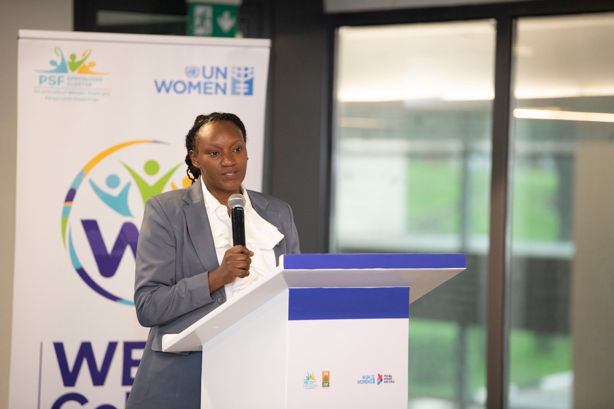 unwomenrwanda's tweet photo. In her remarks, @RwandaTrade PS Ms. Chantal Tuyishimire highlighted the #WECollabo Hub as a catalyst whose impact reaches far beyond business, into households & communities. She urged for stronger partnerships & tailored investments to power the growth of women-led enterprises. https://t.co/ZZQOXEtniq