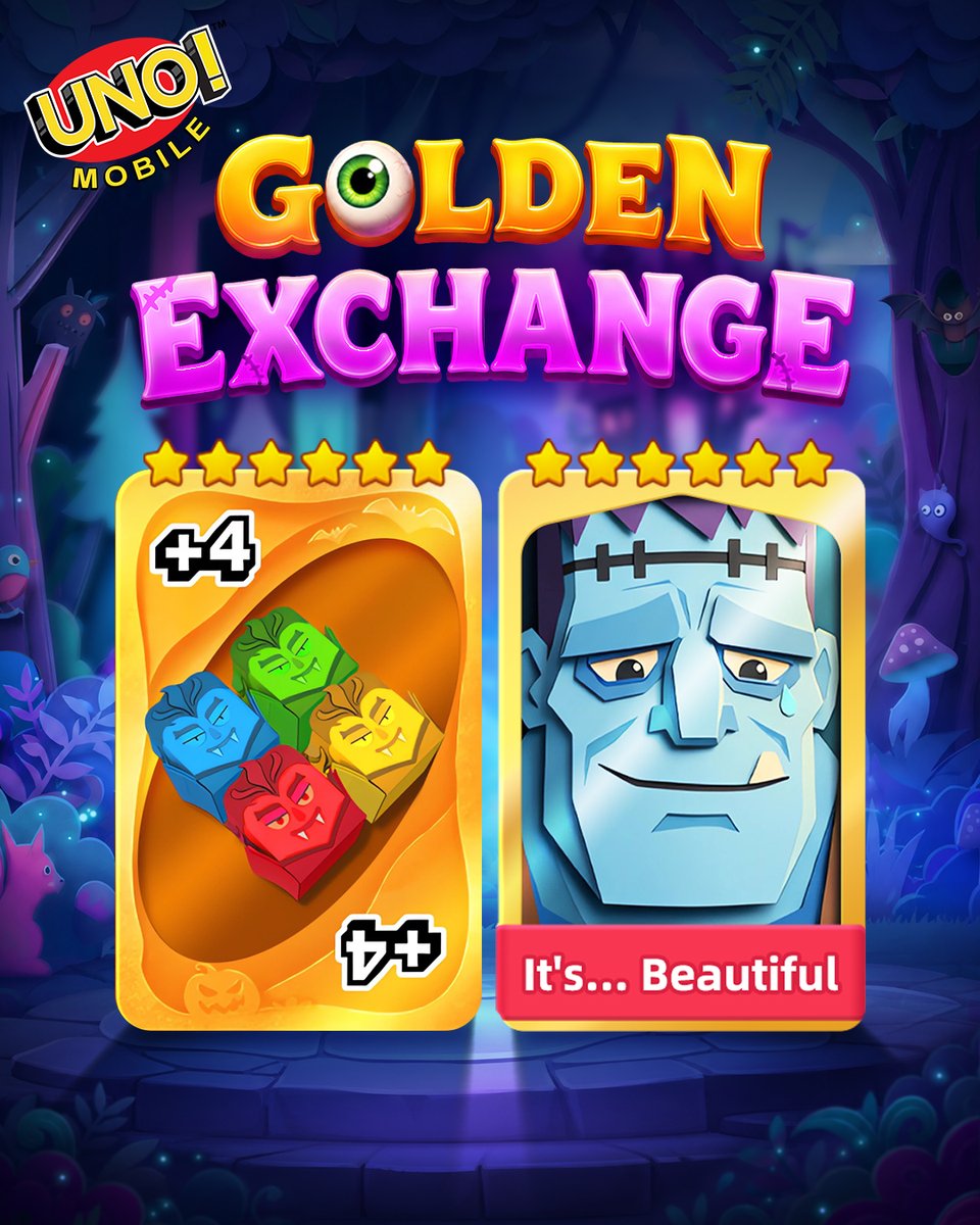 UNOMobileGame's tweet photo. 𝓖𝓞𝓛𝓓𝓔𝓝 𝓔𝓧𝓒𝓗𝓐𝓝𝓖𝓔 - 𝙎𝙋𝙊𝙊𝙆𝙔 𝘾𝙍𝙀𝘼𝙏𝙄𝙊𝙉𝙎

Which Gold Card do you need? 💭

🧛‍♂️ Frightful Four 4️⃣🌈
🥹 It's... Beautiful ⚙️🥊

Which do you have extras? 🎴
💬 Comment it below and find your trading partners, and receive an UNO Gift! 🎁

▶️ PLAY UNO: https://t.co/mQa5Cfvh4A
#UNO #GoldenExchange #S40GE5 #UNOMobile
