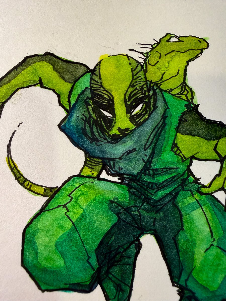 AvocadoMolotov's tweet photo. MOLOPOP ORKTOBER DAY 022: IGUANA ๐ฆ๐
Todayโs prompt was IGUANA.
And being a wrestling fan, I immediately thought of Mister Iguana from AAA!
So I decided to give him the Orktober treatment
@MrIguana @WWE @luchalibreaaa
#Orktober #MrIguana #LuchaLibreAAA #WrestlingFanArt https://t.co/dBXbfrhxWw