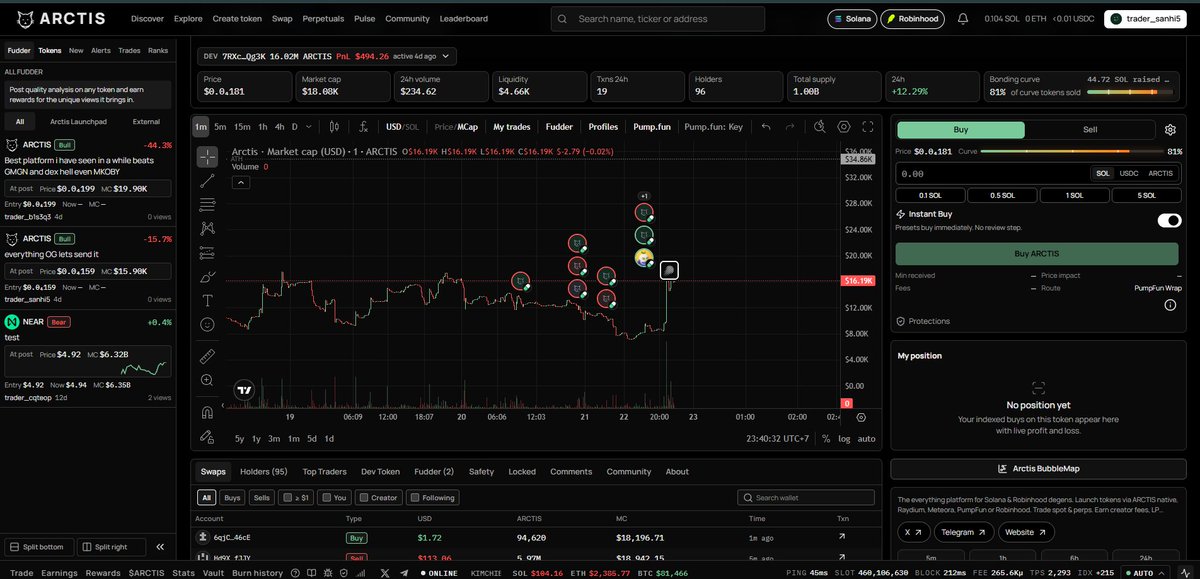 arctisfun's tweet photo. https://t.co/Kob2yuUJdW terminal update 🚀

✅ https://t.co/WlOpnXVfWS profiles &amp; KOL callouts on chart ✅ Dev tracking + Top Traders + Holder intel ✅ LP Info

96 holders | MC $18K | +12% 24h
Built different. Check it 👇 

https://t.co/77wklW1uCz https://t.co/I5tWsEN2uW