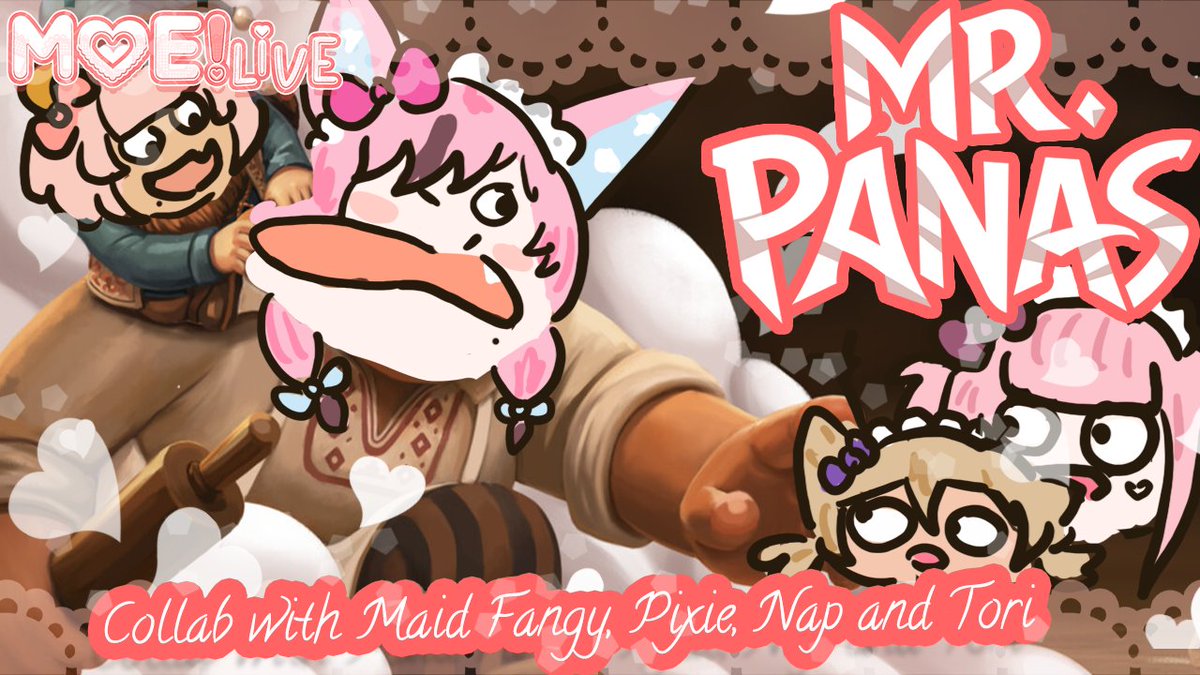 MOELive_VT's tweet photo. ꔫ NEXT SERVICE ꔫ 
The maids of MOE!Live will be causing trouble for one Mr. Panas tonight at 7pm BST! #MOEkaeri

ꔫWaiting Roomꔫ 
https://t.co/3QHXykLs2E https://t.co/78JSjxiMje