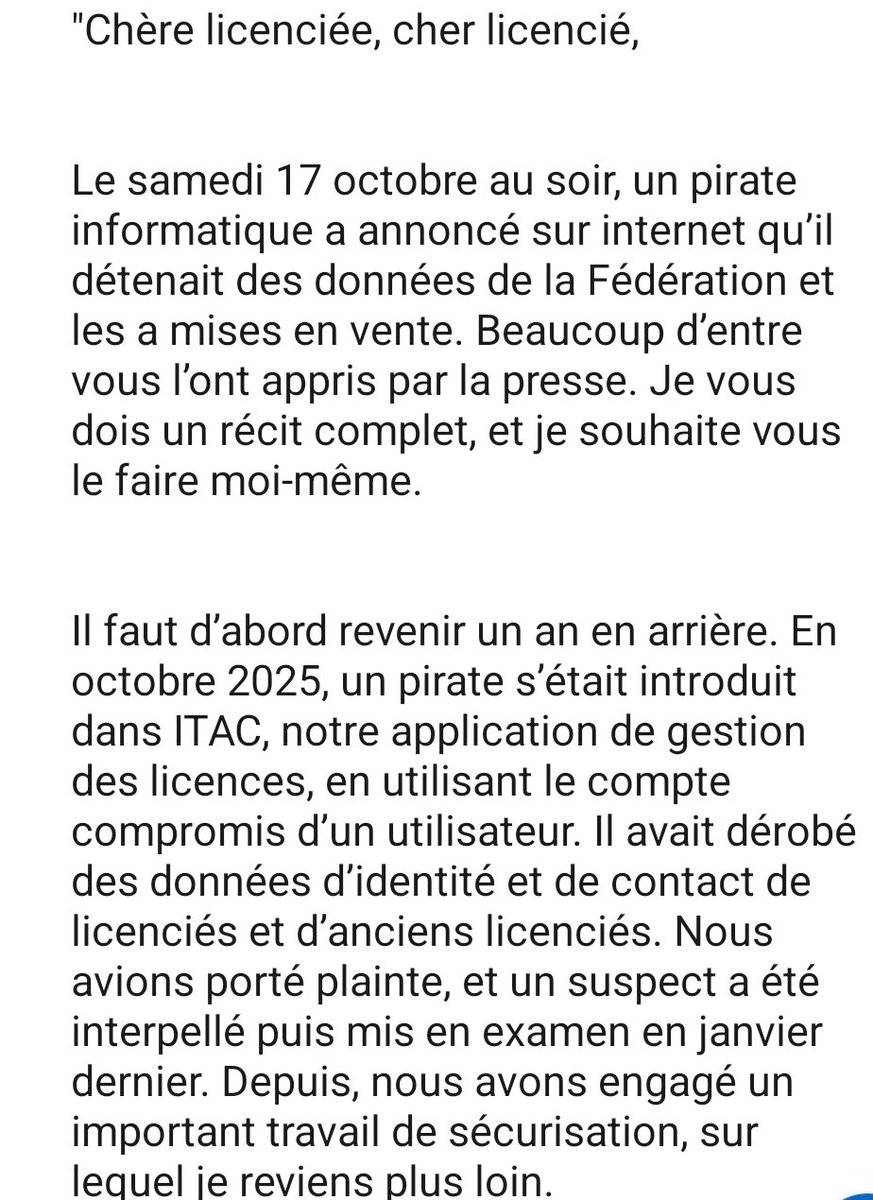 _SaxX_'s tweet photo. Nouvelle fuite de données pour la Fédération Française de Tir, la fftir ! 

2 cyberattaques hélas réussies sur 2 de leurs outils ITAC et EDEN...

Bon courage aux licenciés...

Faire du tir est dangeureux pour vos données personnelles...

*Merci à un abonné qui se reconnaîtra... https://t.co/WwzCGEzQ1p