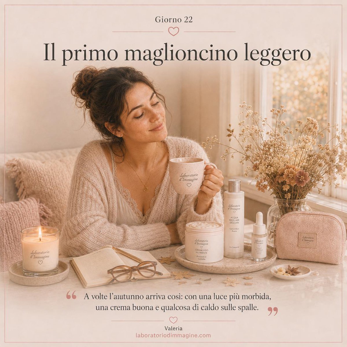 AlvinfeVentuIPR's tweet photo. Giorno 22 — Martedì 15 settembre

L’autunno non arriva sul calendario, ma nelle piccole cose: un maglioncino leggero, una crema più ricca, una tazza calda tra le mani. Fuori è ancora luce, dentro settembre cambia già atmosfera. https://t.co/WfX5oVtPt8