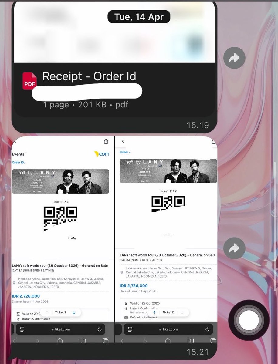 luirevka's tweet photo. WTS/Want to sell lebihan Tiket Lany

Available

CAT 2 Day 2 - 4 Tix
CAT 3 Day 1 - 2 Tix
Cat 4 Day 1 - 4 Tix
Cat 4 Day 2 - 3 Tix
Cat 5 Day 2 - 2 Tix

Note : Tiket lebihan Jastip yaa
Bisa keep with Dp juga
Available Grup

tags wtb wts tiket lanyinjakarta
#wts #wtb #lany #zonauang https://t.co/sCCpue1Ag7