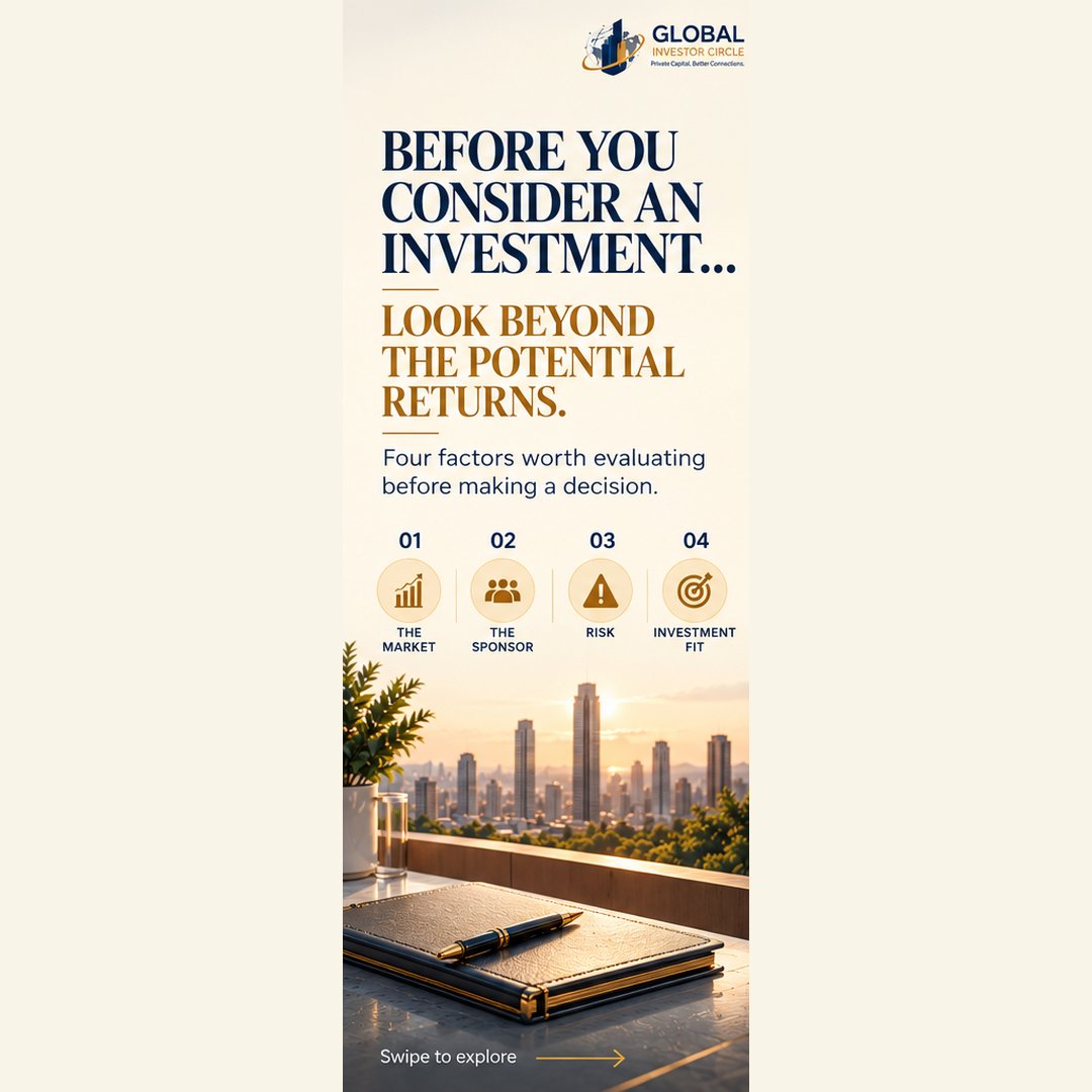 JoeGIC72's tweet photo. 🔍 Before evaluating a deal, examine the market, sponsor, risk and investment fit. Better questions lead to more informed investment decisions.

🌐 https://t.co/k9qh82vJDn

[Fractional real estate investing, Real estate debt investing]

#PrivateCapital #GlobalInvestorCircle https://t.co/nMTqa07PGq