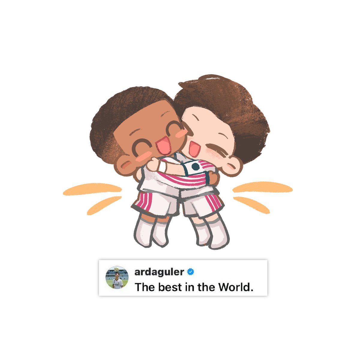 yyy_km10's tweet photo. THE BEST IN THE WORLD😭💖🤲🏻

#kylianmbappe #ardagüler #fanart
#bestduo💖 https://t.co/TyCE9GWUnD