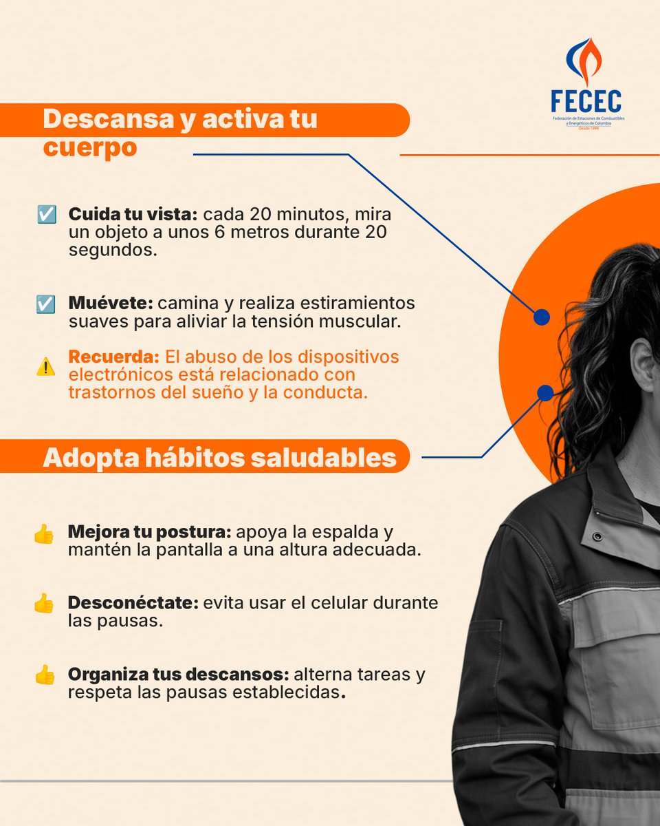 _fecec's tweet photo. #DesconéctateDeLaPantalla

¡Beneficios del Detox digital!

Descansar la vista, estirar el cuerpo y recuperar la concentración también hacen parte del trabajo seguro. En una EDS, tu bienestar cuenta.

#AgremiaciónFECEC #EstacionesdeServicio #Minoristas #Colombia  #Minoristas https://t.co/aihvH97aoi