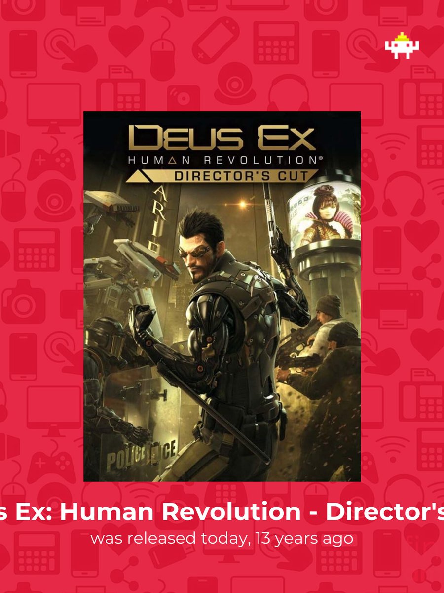 Gamersarios's tweet photo. Deus Ex: Human Revolution - Director's Cut is celebrating anniversary today (2026-10-22)! That makes 13 years.

#playstation3 #pcmicrosoftwindows #mac #wiiu #xbox360 https://t.co/mCFb1xuk5U
