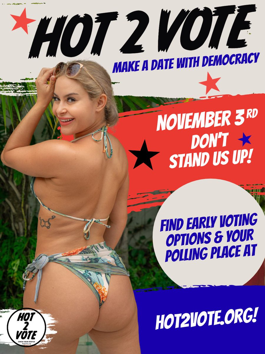 Hot2Vote's tweet photo. Nicole Aria AKA @TheNicoleAria thinks voters are the hottest babes at any party. 😍

They’re informed and they show UP. What’s not to love? Be #Hot2Vote this Election Day and cast your ballot! 🗳️🔥 

Go to https://t.co/QaMhMuNMy1 to find your polling place and #checkyourstatus!! https://t.co/MIT5TqlgVa
