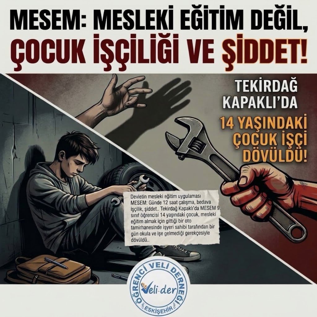 VeliDeresk26's tweet photo. Çocuklarımızın ucuz iş gücü olarak kullanılmasına izin vermeyeceğiz. https://t.co/0hMdkOop2e