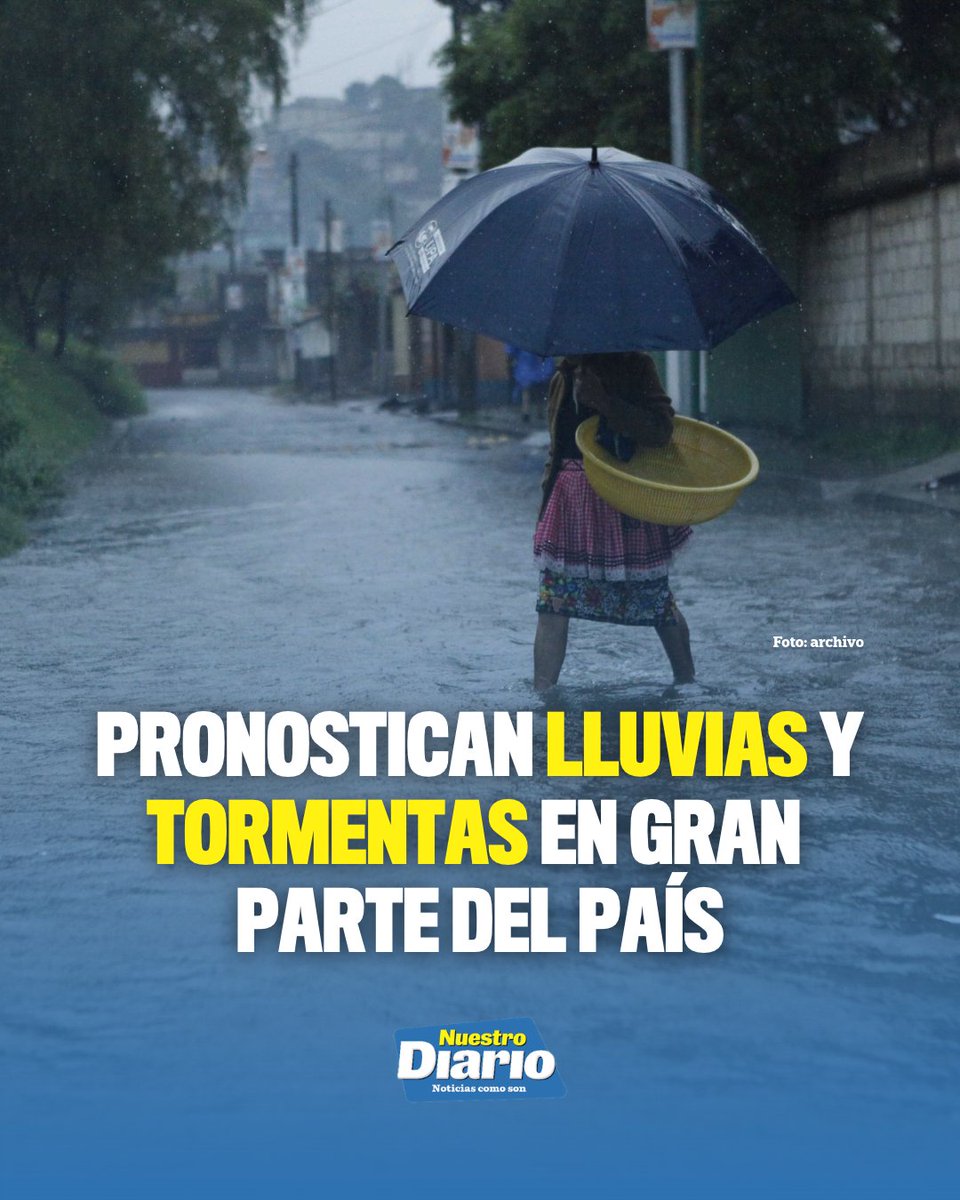 ⛈️ PRONOSTICAN LLUVIAS Y TORMENTAS EN GRAN PARTE DEL PAÍS ⛈️ El INSIVUMEH informa que el viento del norte y el ingreso de humedad mantendrán un ambiente húme…