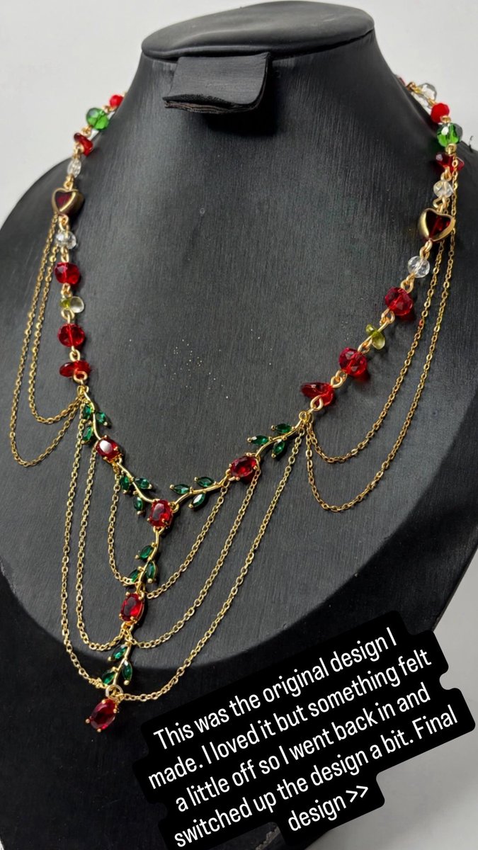 elerevelationn_'s tweet photo. Started off as a regular length necklace and trust me, I loved that design as well but I just had a feeling it could be better so I went back in lol. Ended up making it into a tight fitting choker with a few hanging details &amp; I love it!! Available for sale. DM to order✨ https://t.co/dz5NIsWNY3