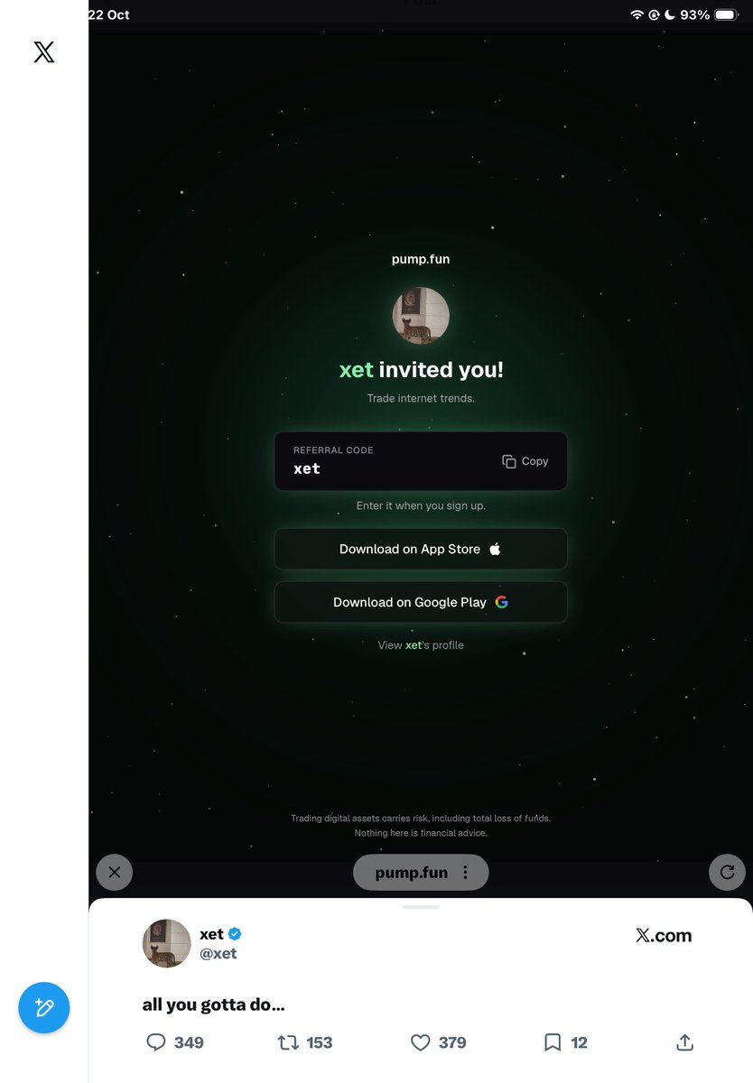 SylentHash's tweet photo. @xet I just registered with your code “Xet” 

I deposited some funds and place about 3 trades 
And I’m loving it already 

Tagging @1TH33N_  &amp; @malvins_X to join this 🔥

Mu pumpfun userID: SylentHash1 https://t.co/cclImEdkTH